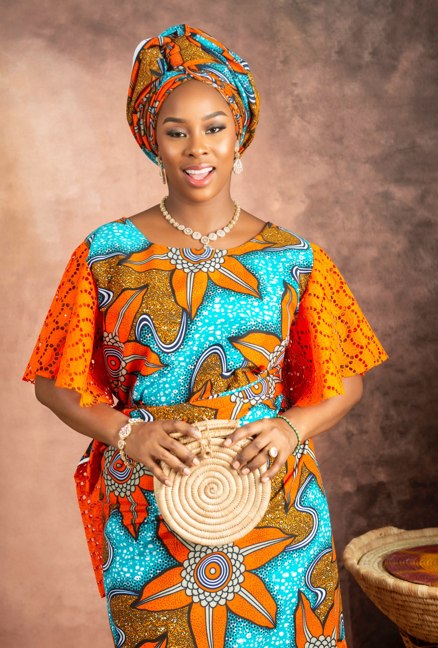 Ombre Lace Ankara Buba Lapa and Gele 3